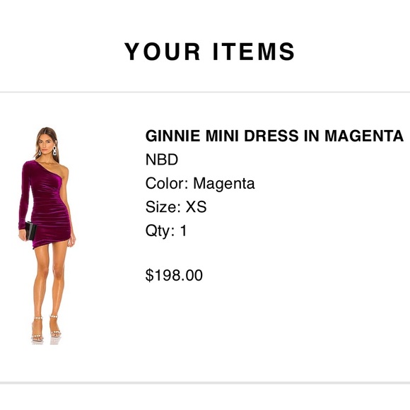 Revolve NBD Ginnie Mini Dress in Magenta size XS - Picture 2 of 2